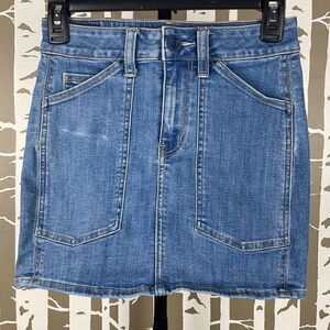 American Eagle Denim Hi-Rise Mini Skirt 0